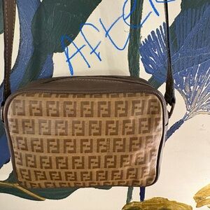 Karl Lagerfeld Designed Zucca Canvas Fendi Brown Crossbody Bag